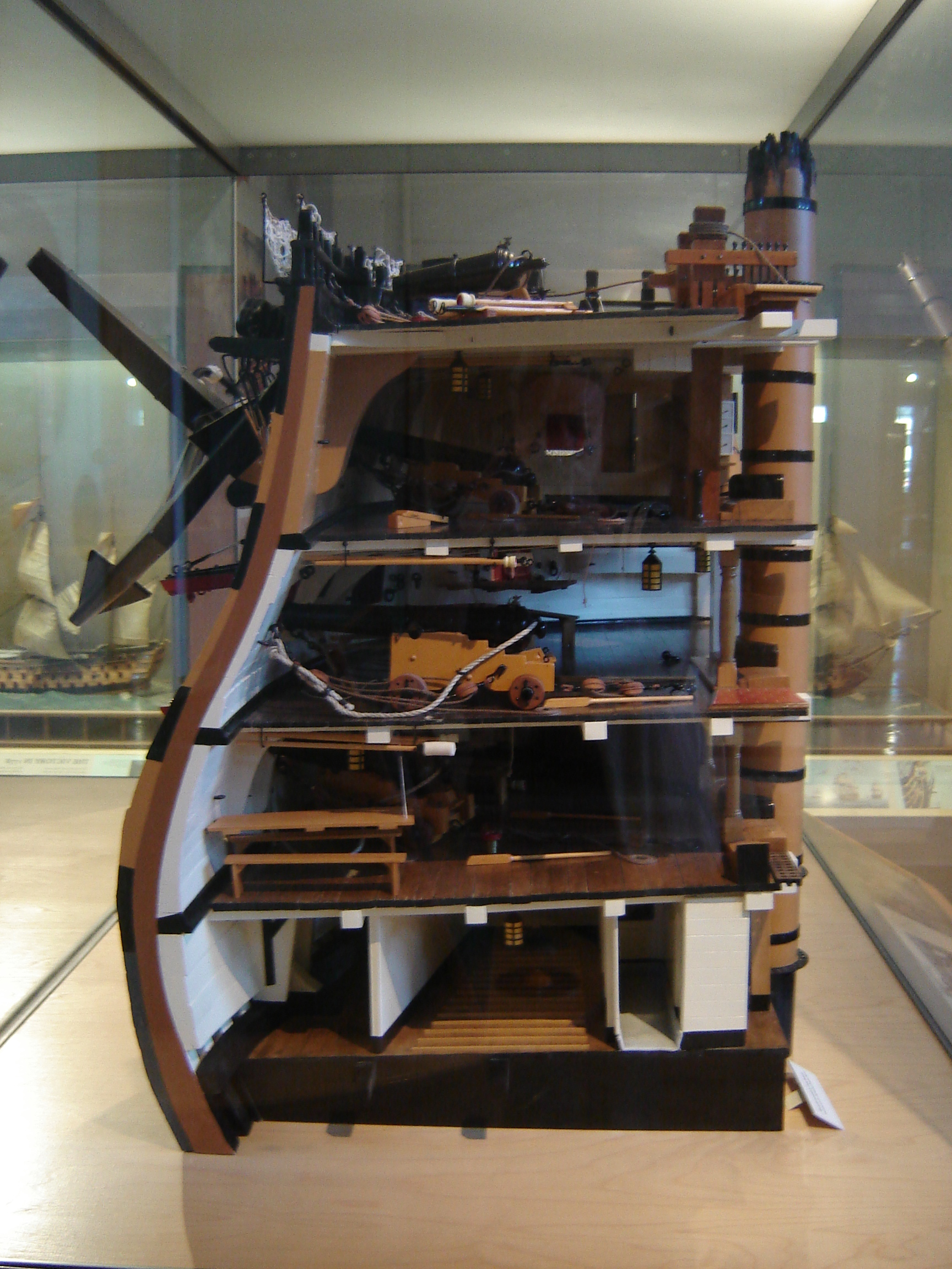 Cut away model of HMS Victory